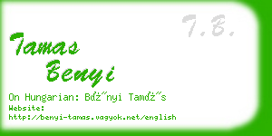 tamas benyi business card